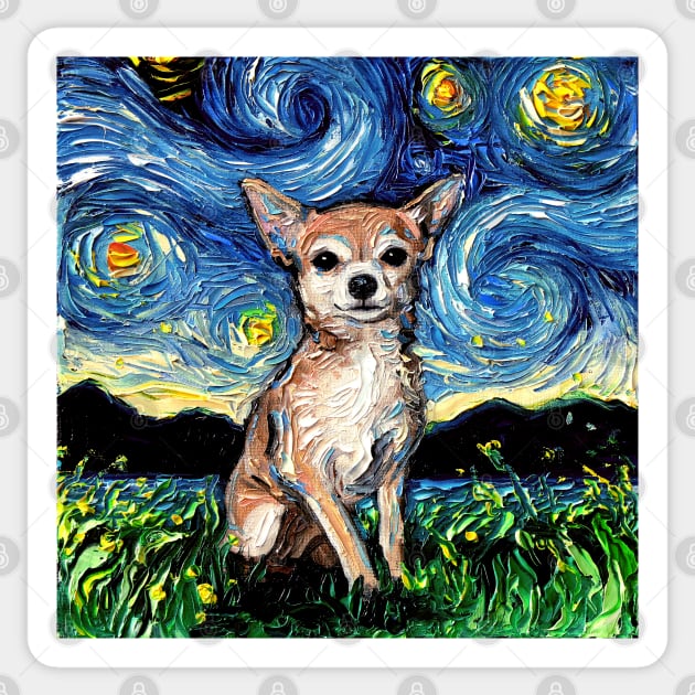 Chihuahua Night Sticker by sagittariusgallery